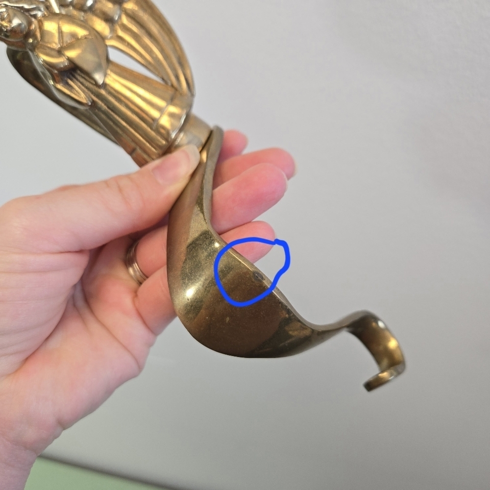 Brass Angel Vintage Christmas Stocking Hanger Holder Hook India - Picture 7 of 7